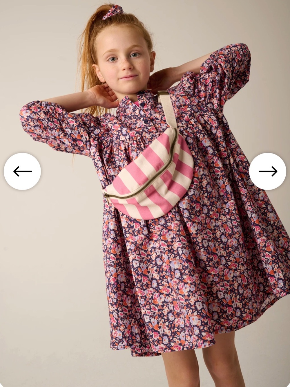 Kids Floral  Violetta Dress in Pink and blue